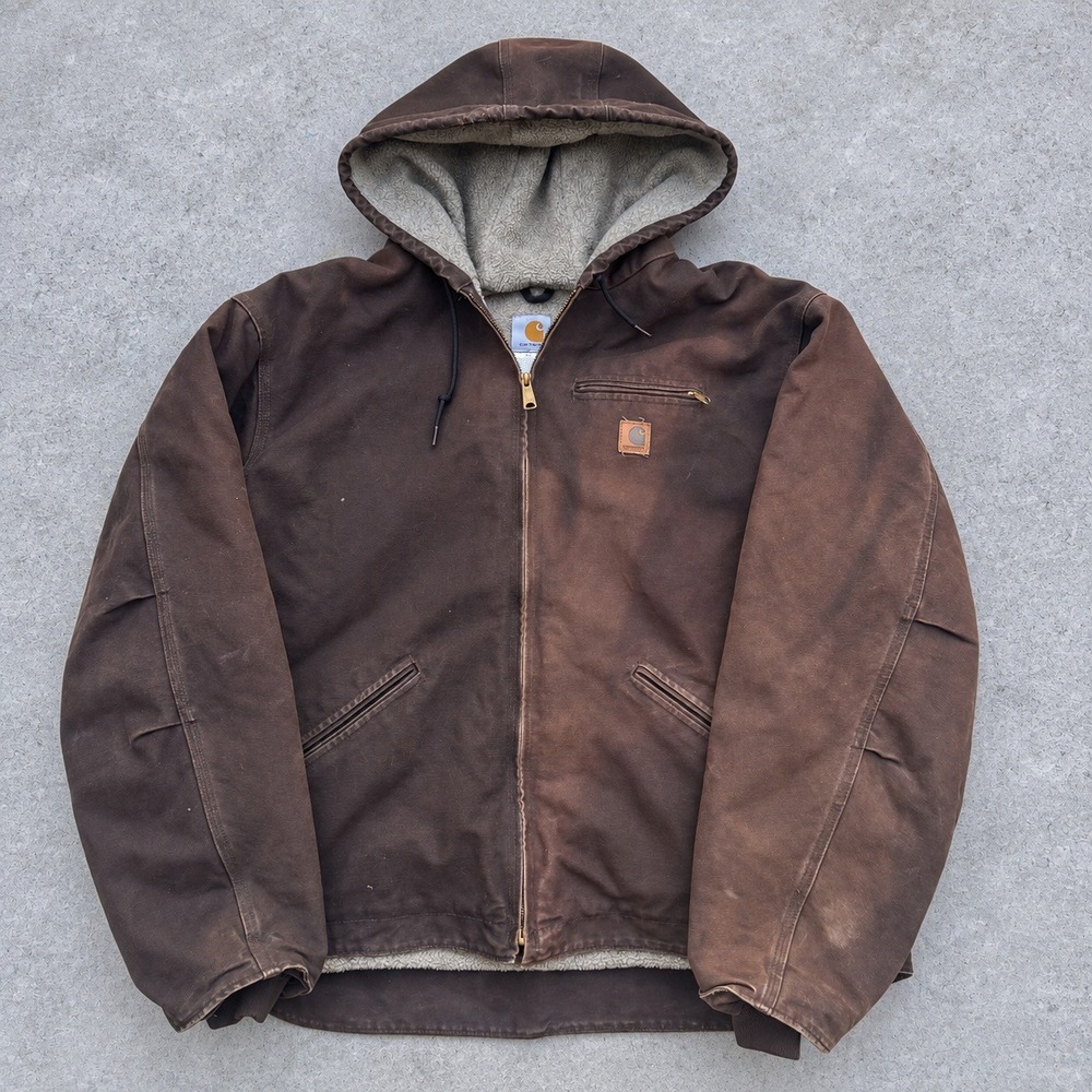Carhartt J141 DKB Sandstone Sierra Jacket Sherpa Lined Brown Mens 3XL Regular